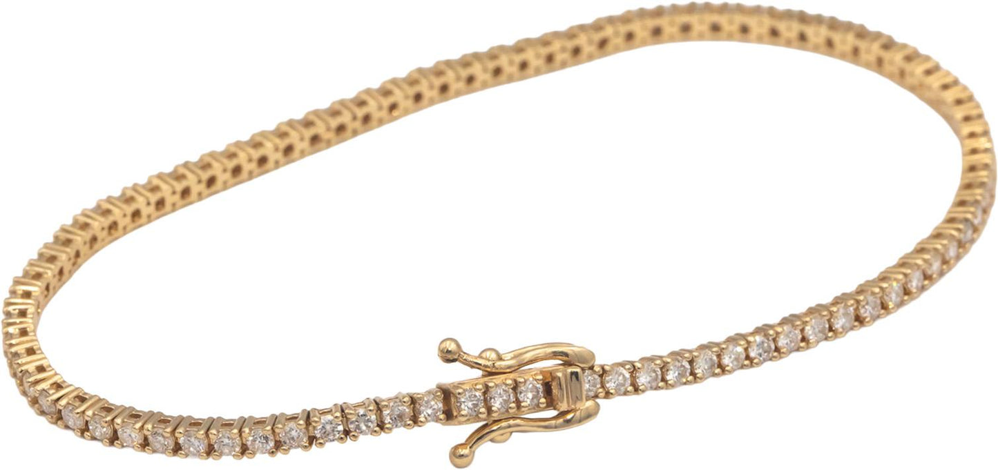 14k Yellow Gold Jewelry 1.95CT VS Round Cut Prong Set Diamond Tennis Bracelet