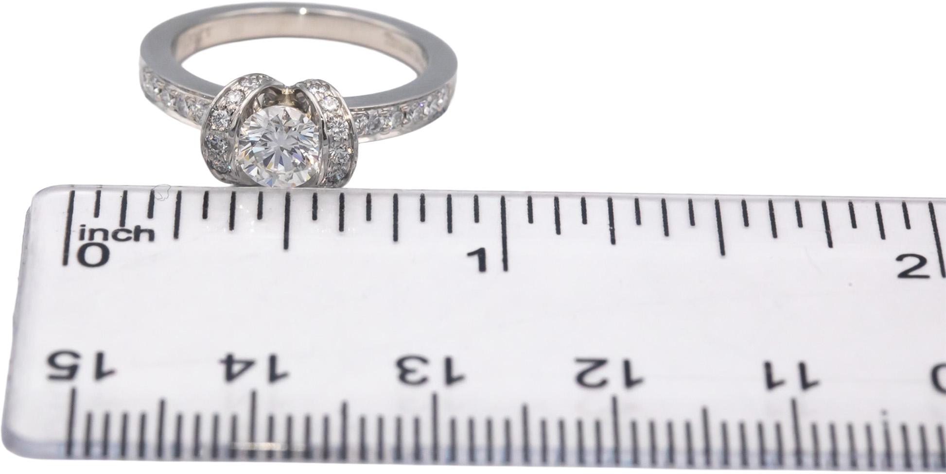 TIFFANY & CO. Platinum 0.75CT Diamond Engagement Ring w/ .53CT Center Size 5