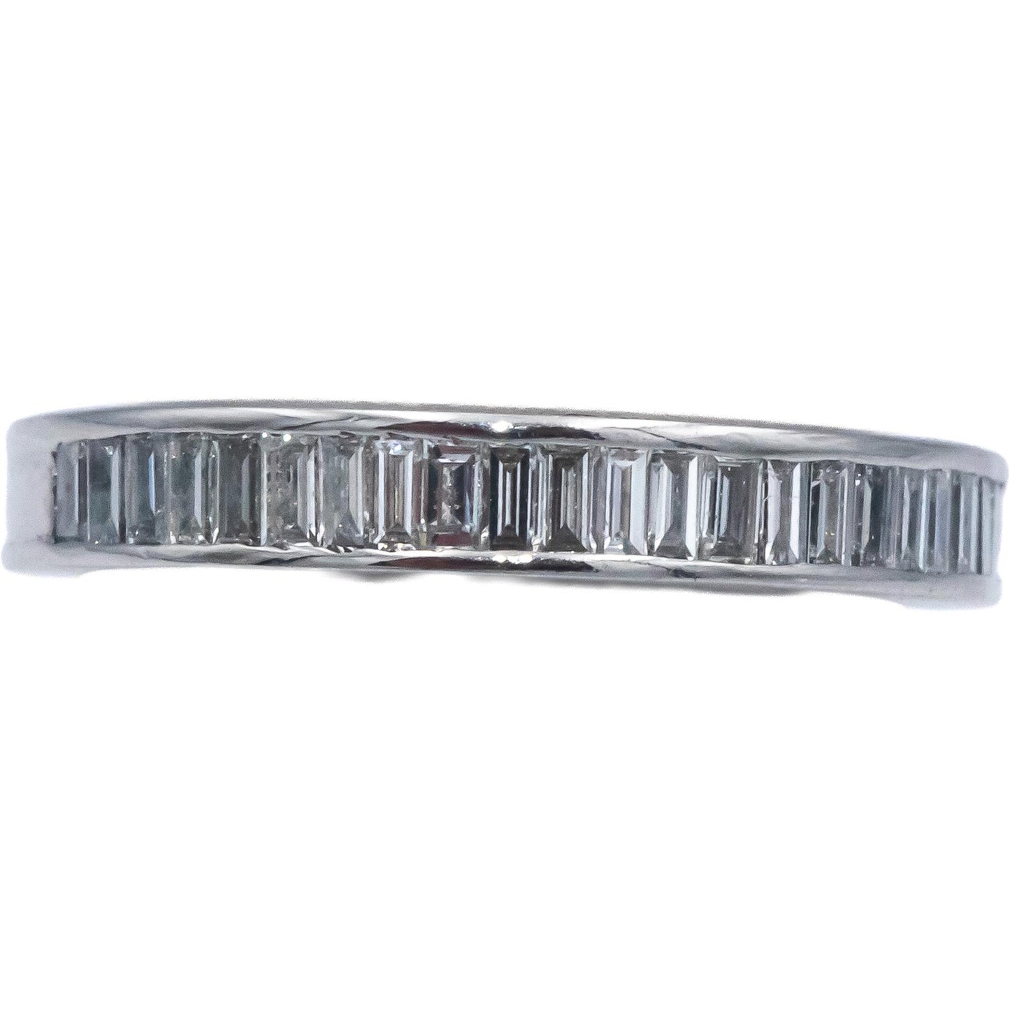 18k White Gold 0.50CT VS Baguette Cut Diamond Channel Set Band Ring Size 5.5