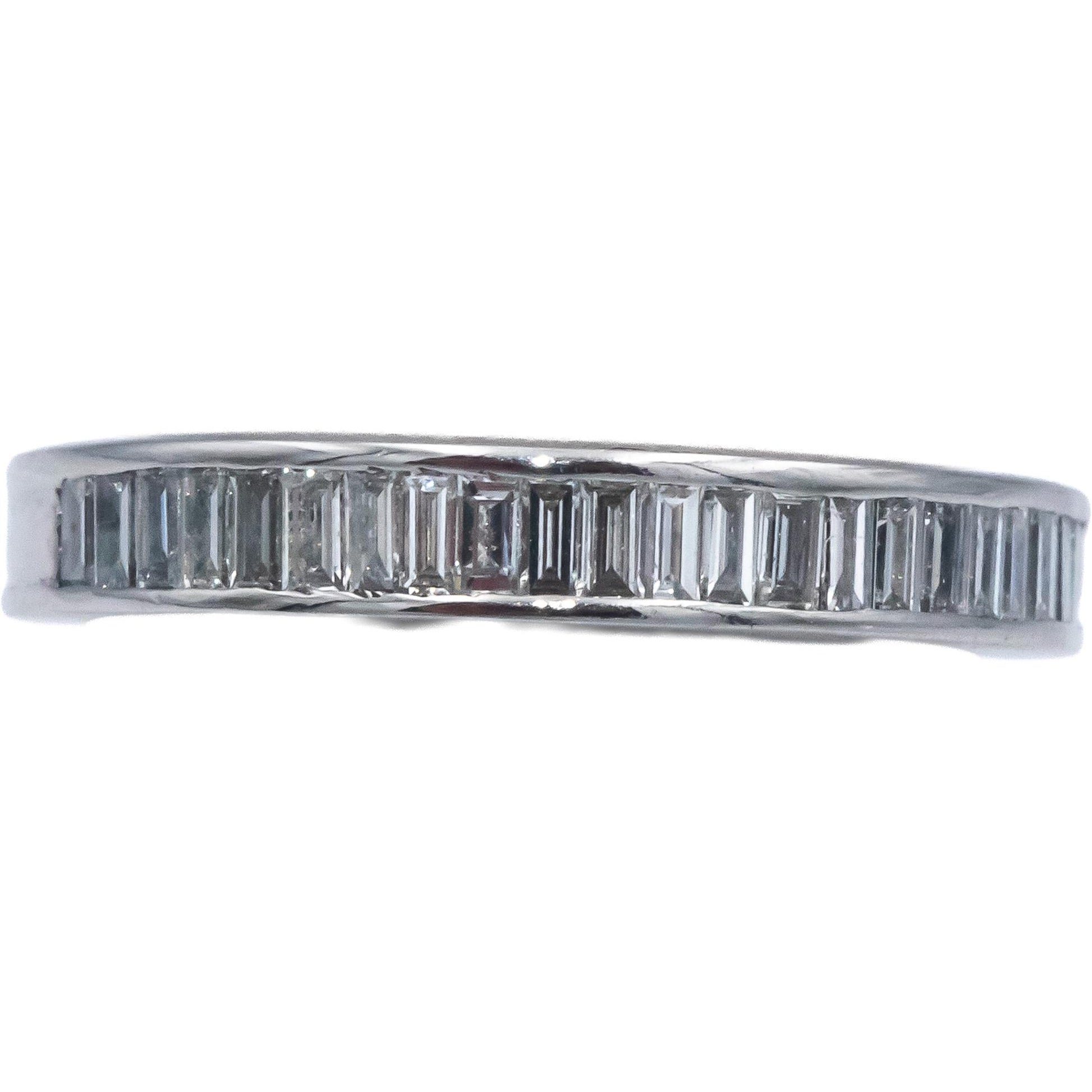 18k White Gold 0.50CT VS Baguette Cut Diamond Channel Set Band Ring Size 5.5