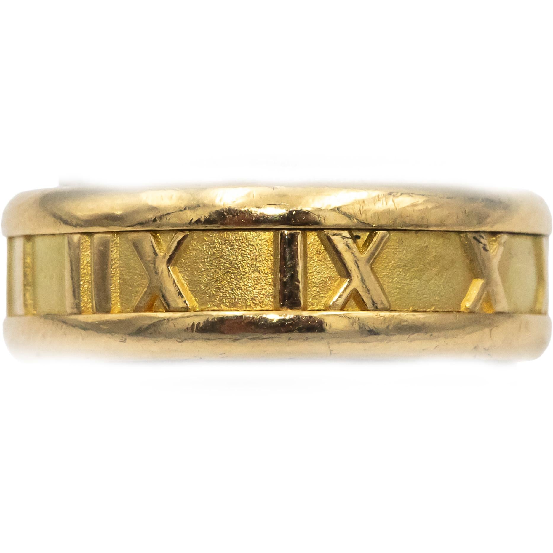TIFFANY & CO. 18k Yellow Gold Jewelry Atlas Wedding Band Ring Size 9