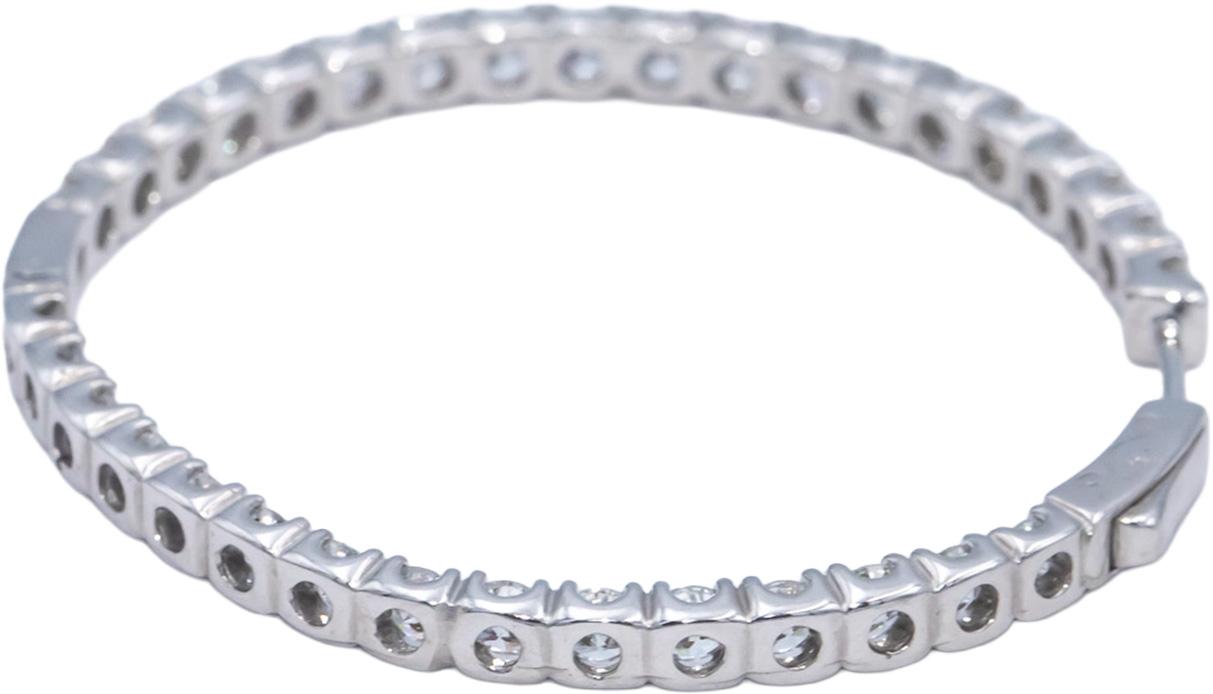 14k White Gold Round Lab Grown Diamond Inside Out Hoop Earrings 6.0CT