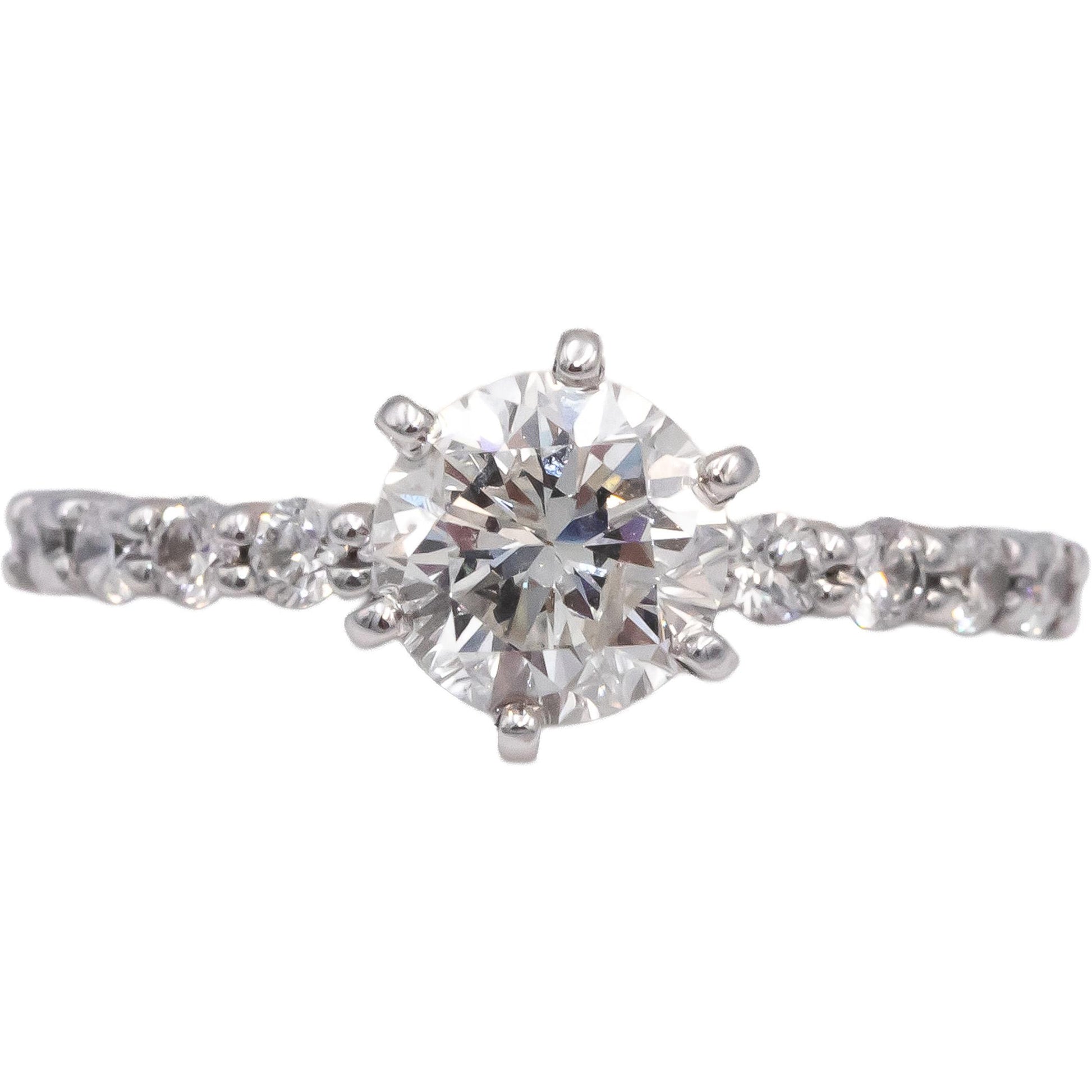 14k White Gold Round Diamond Engagement Ring 1.15CT w/ 0.75CT Center Size 8