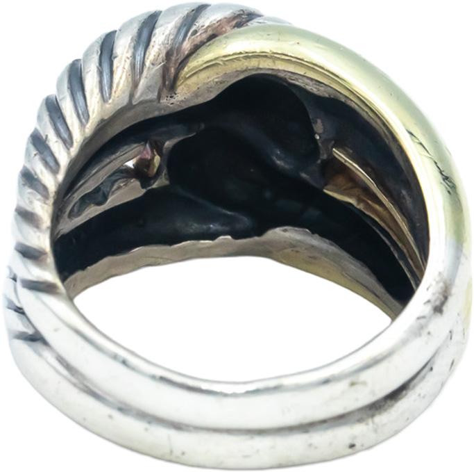 DAVID YURMAN 18k Yellow Gold & Sterling Silver Cable Crossover Ring Size 7