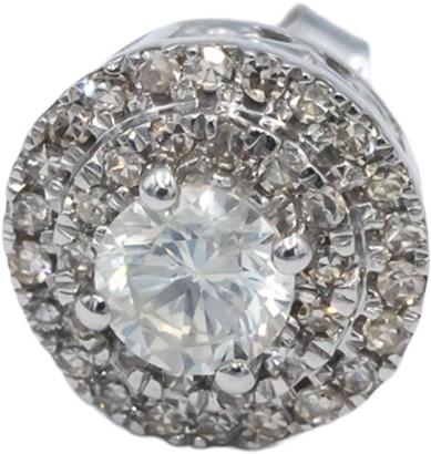14k White Gold Round Diamond Halo Stud Earrings 1.0CT w/ 0.75CT Centers