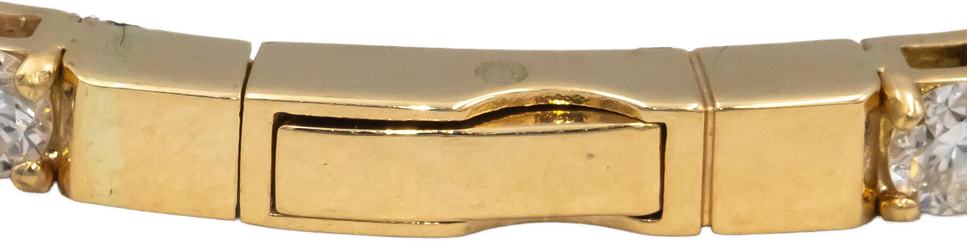 18k Yellow Gold VS Round Diamond Flexible Bangle Bracelet 7.68CT