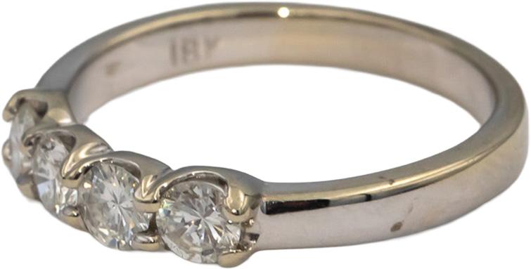 18k White Gold Round Diamond Four Stone Band Ring 0.56CT Size 5.75