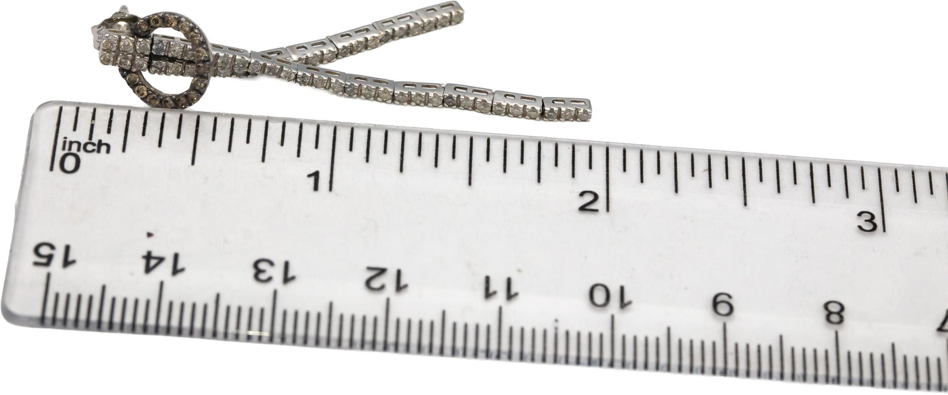 14k White Gold Round Diamond Drop Dangle Earrings 1.0CT