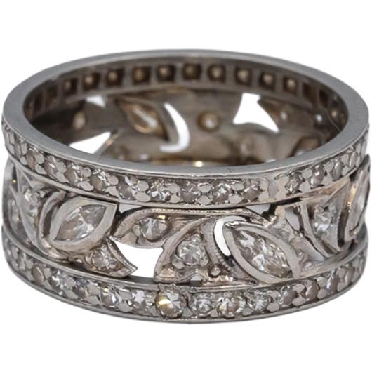 Antique Vintage Platinum VS Diamond Eternity Band Ring 1.0CT Size 6