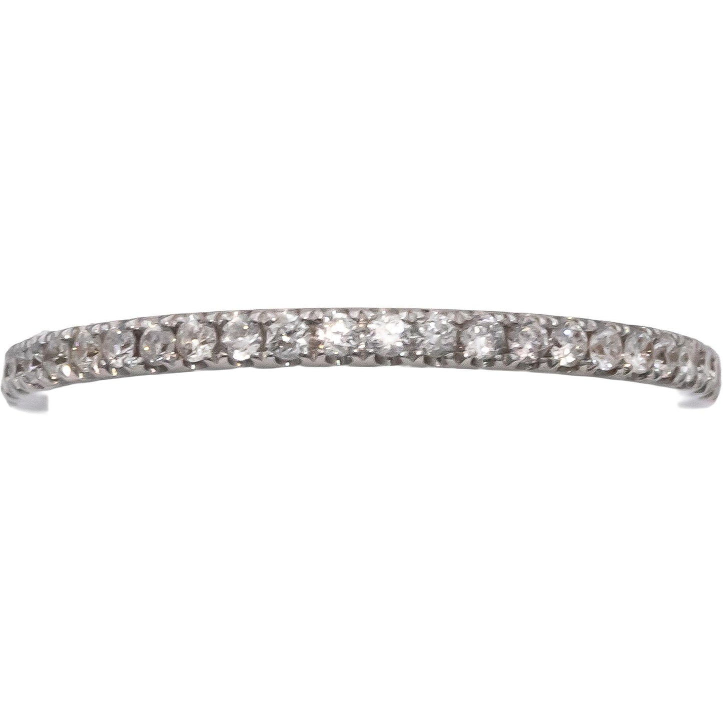 ODELIA 18k White Gold Round Diamond Band Ring 0.25CT Size 7