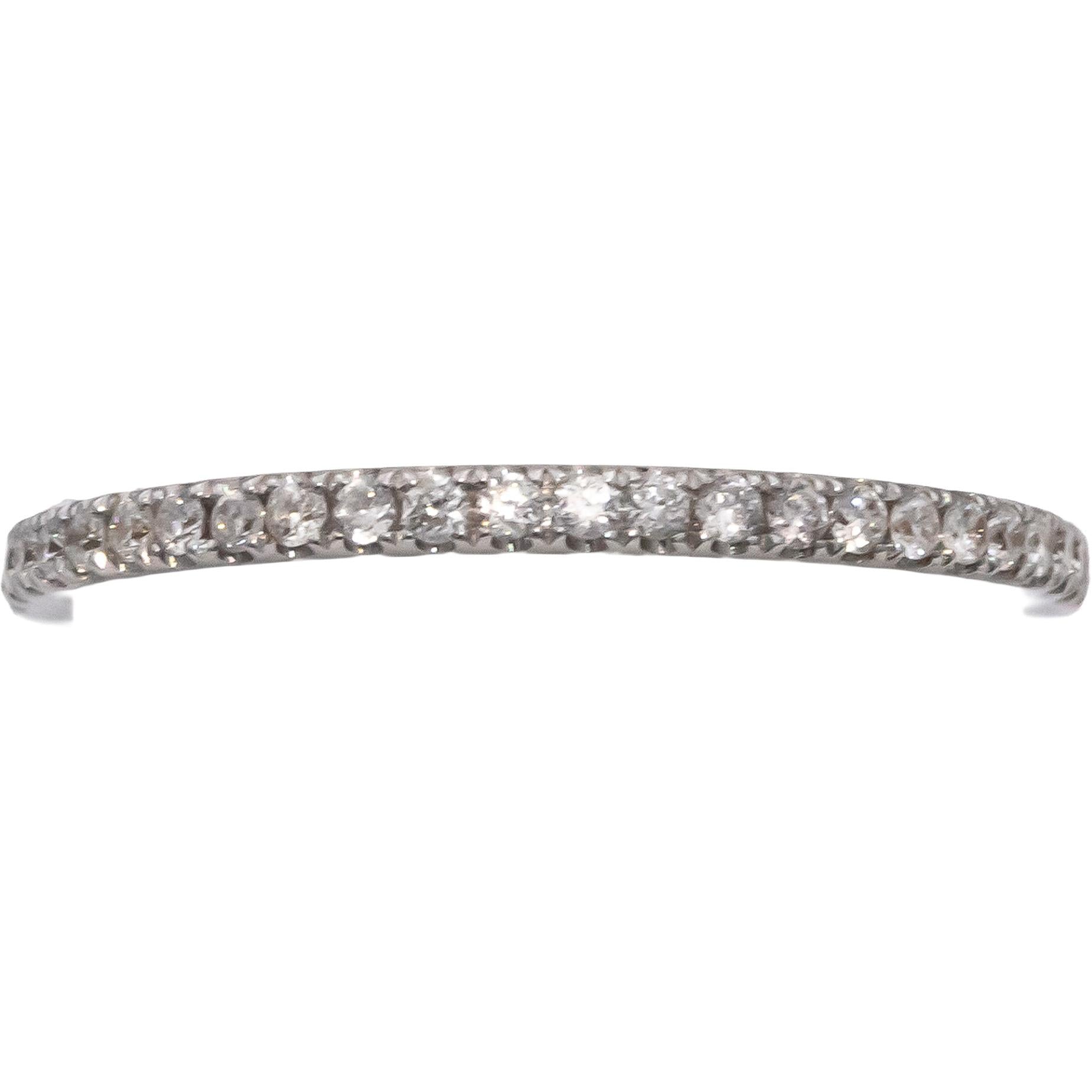 ODELIA 18k White Gold Round Diamond Band Ring 0.25CT Size 7