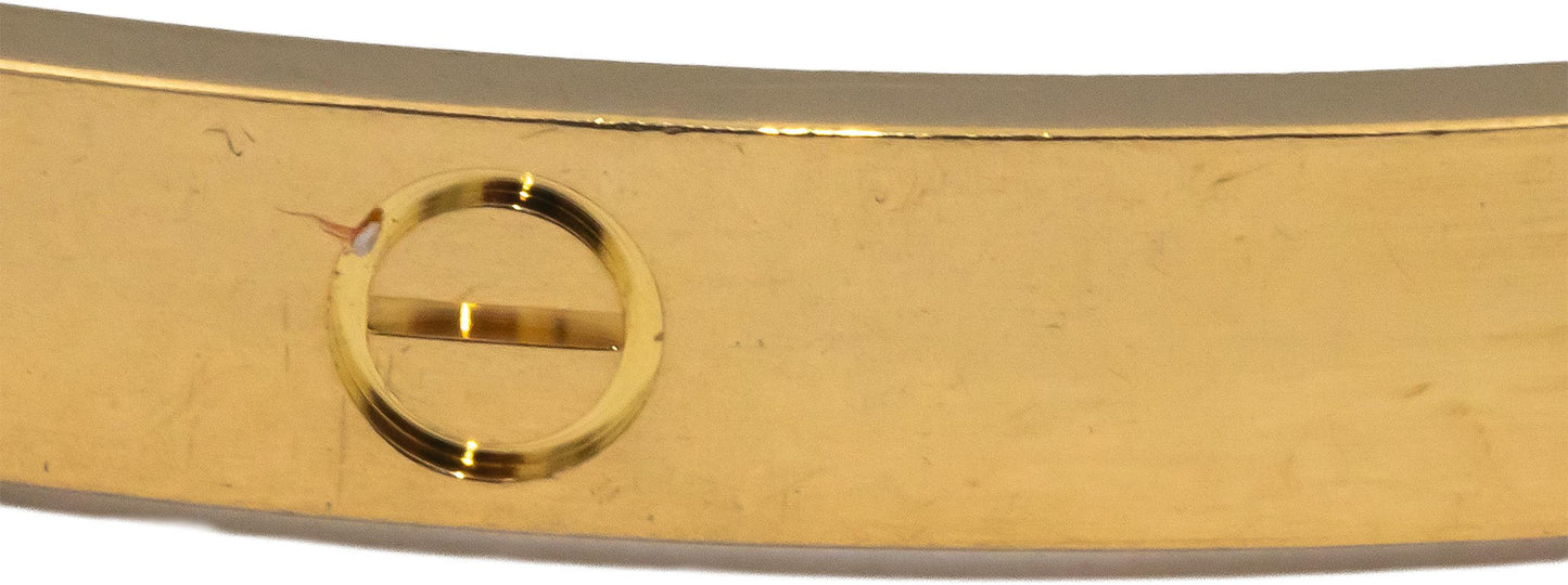CARTIER 18k Gold Love Collection Screw Motif 6.0mm Bangle Bracelet Size 21 $7950