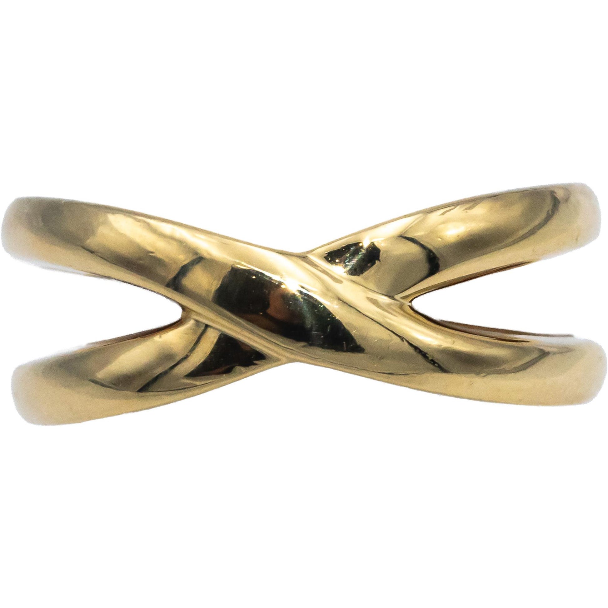 TIFFANY & CO. 18k Yellow Gold Infinity Double Cross Ring Size 5
