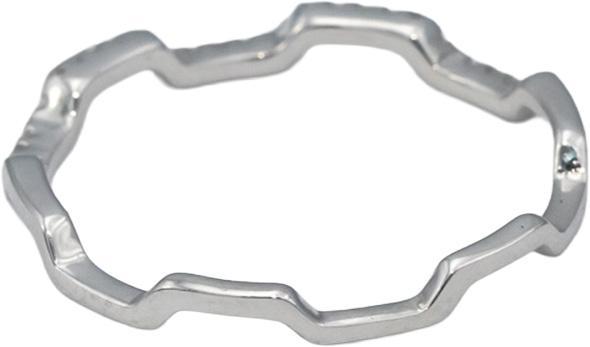 18k White Gold Round Diamond Zig Zag Stackable Band Ring 0.06CT Size 7