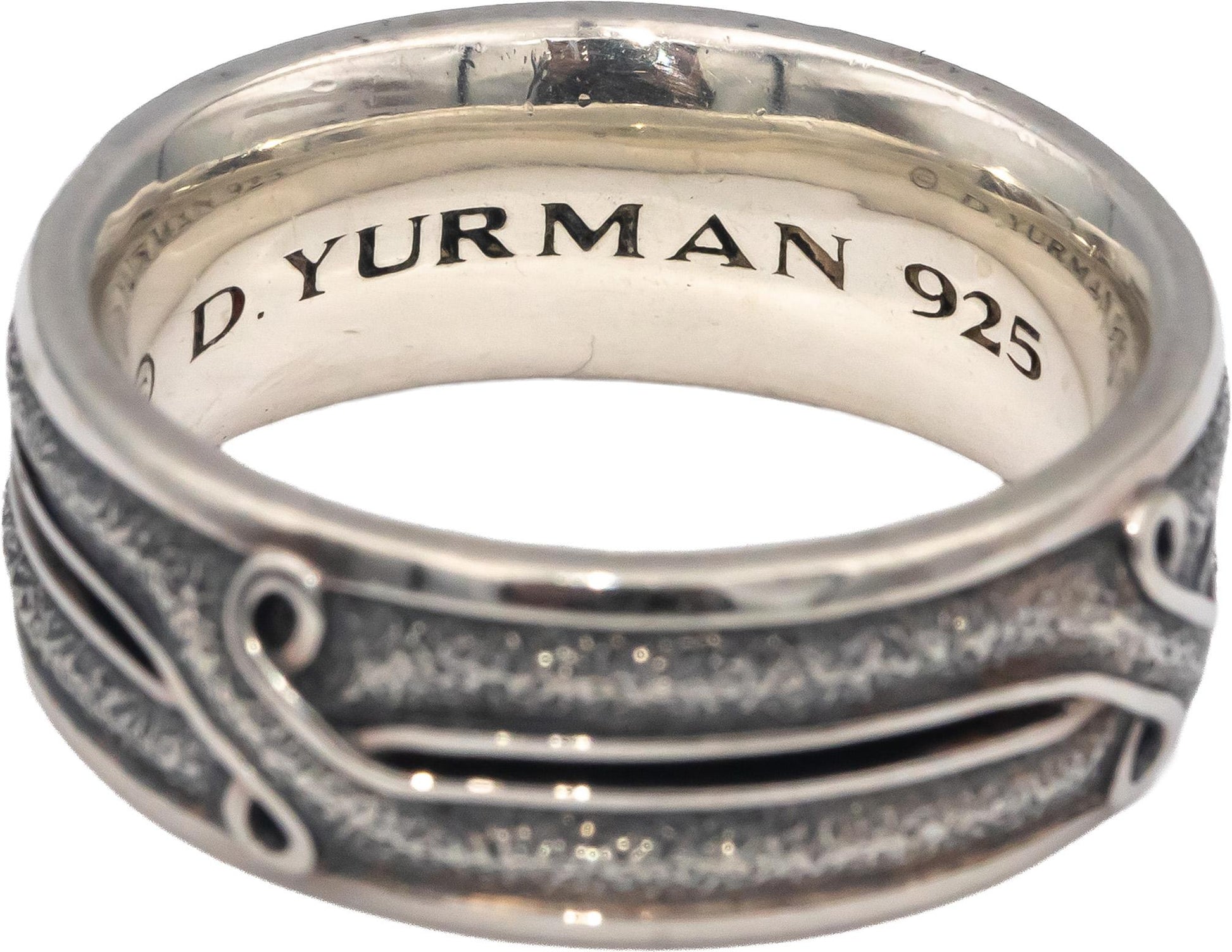 DAVID YURMAN Sterling Silver Armory Men's Band Ring 10