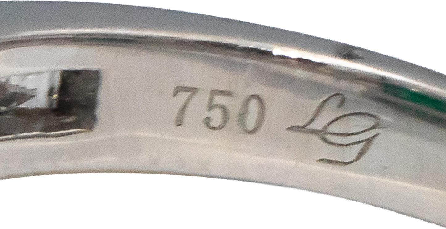 GIA Certified 18k White Gold Zambia Emerald Diamond Cocktail Ring 2.69 Size 5.5