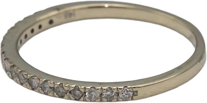 14k White Gold Round Diamond Band Ring 0.25CT Size 8.25