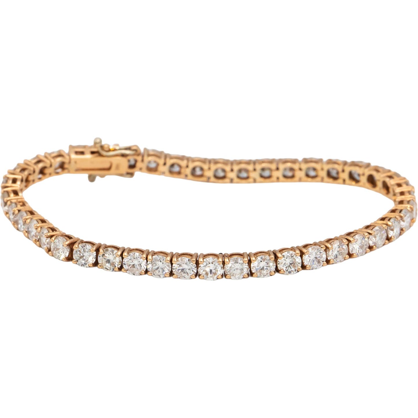 14k Rose Gold Round Diamond Tennis Bracelet 13.35CT