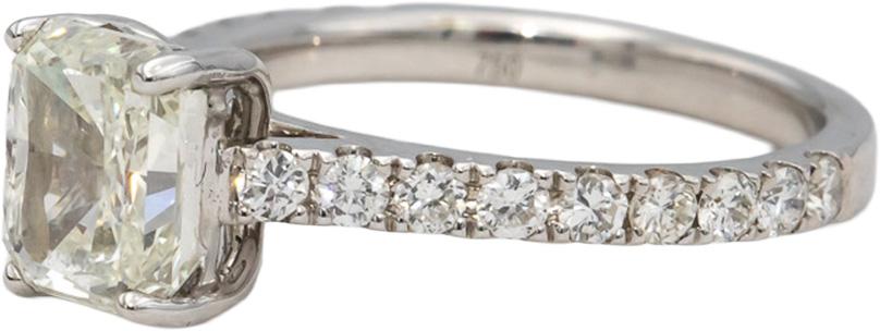 GIA Certified 18k White Gold Diamond Engagement Ring 2.54CT w/ 2.01CT Center