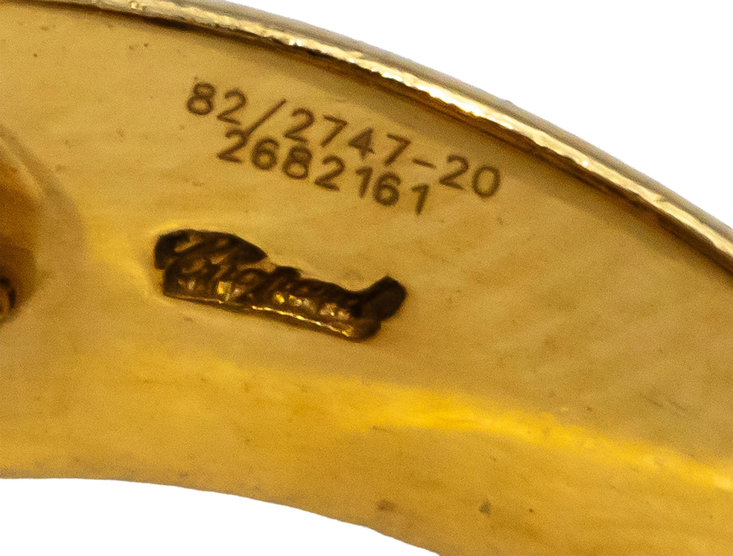 CHOPARD 18k Yellow Gold Happy Diamond Heart Ring 6.5