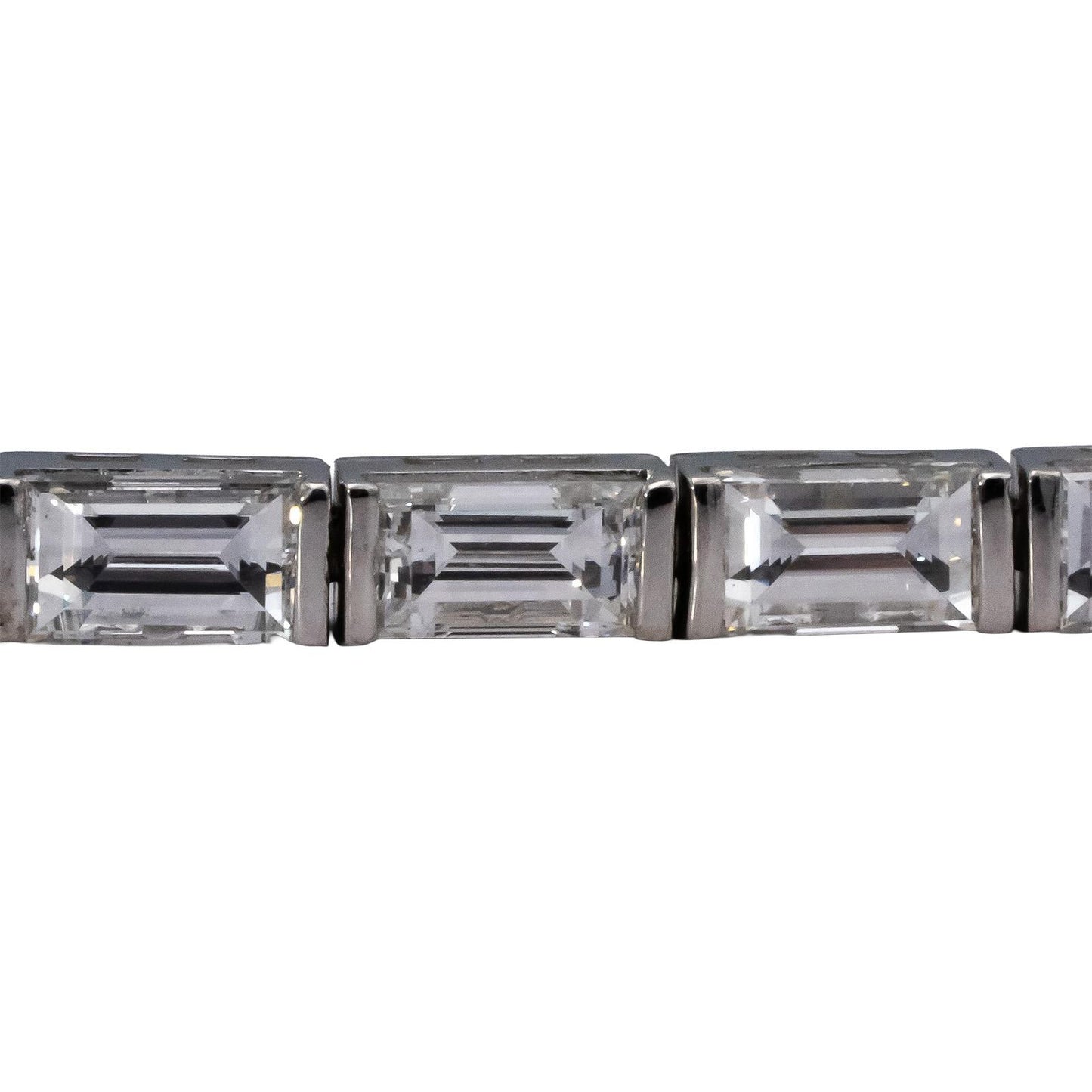14k White Gold VS Emerald Cut Diamond Tennis Bracelet 8.42CT