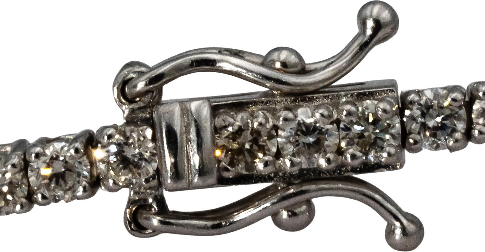 14k White Gold Round Diamond Tennis Bracelet 2.59CT