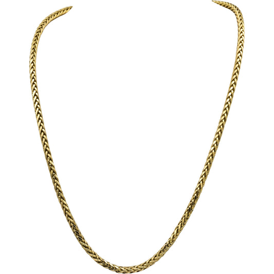 10k Yellow Gold Wheat Link Chain Necklace 3.6mm Wide