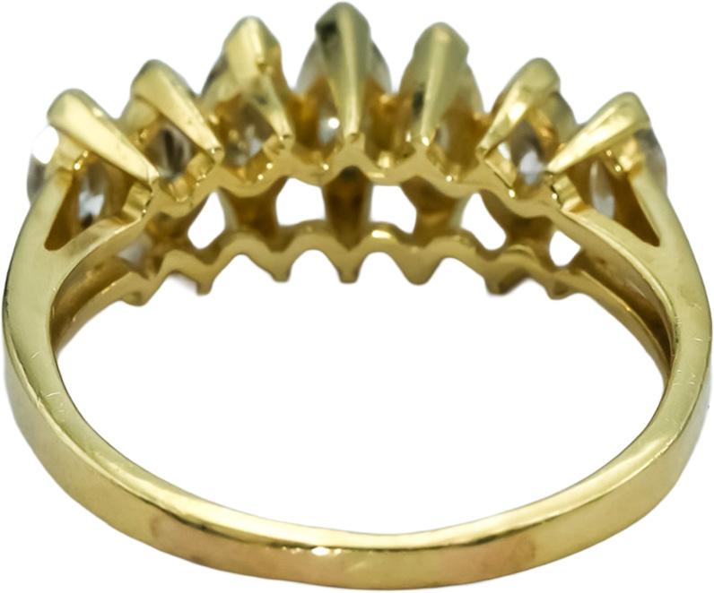 14k Yellow Gold Marquise Cut Diamond Seven Stone Band Ring 0.75CT Size 6