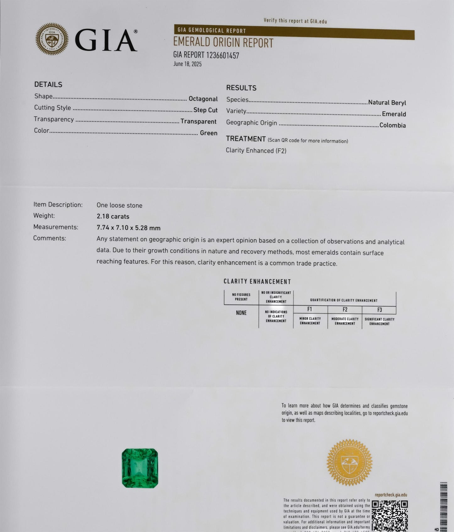 GIA Certified Platinum Colombian Emerald and Diamond Ring 3.06CT Size 6.5