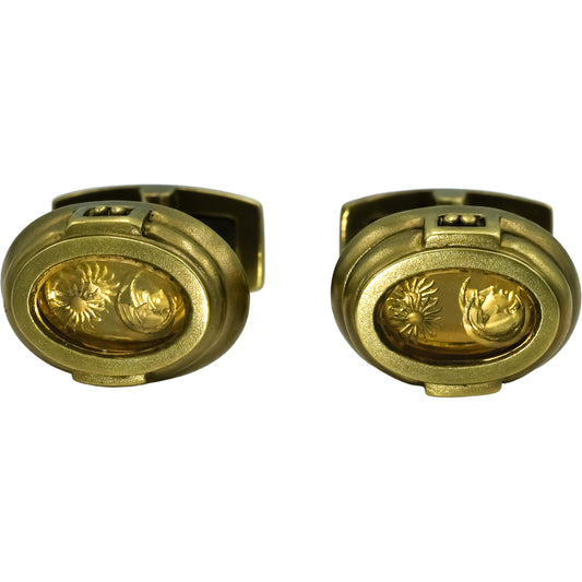 KIESELSTEIN CORD 18k Yellow Gold Sun and Moon Intaglio Cufflinks