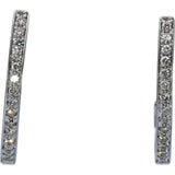 14k White Gold VS Round Diamond Abstract Hoop Earrings 0.70CT