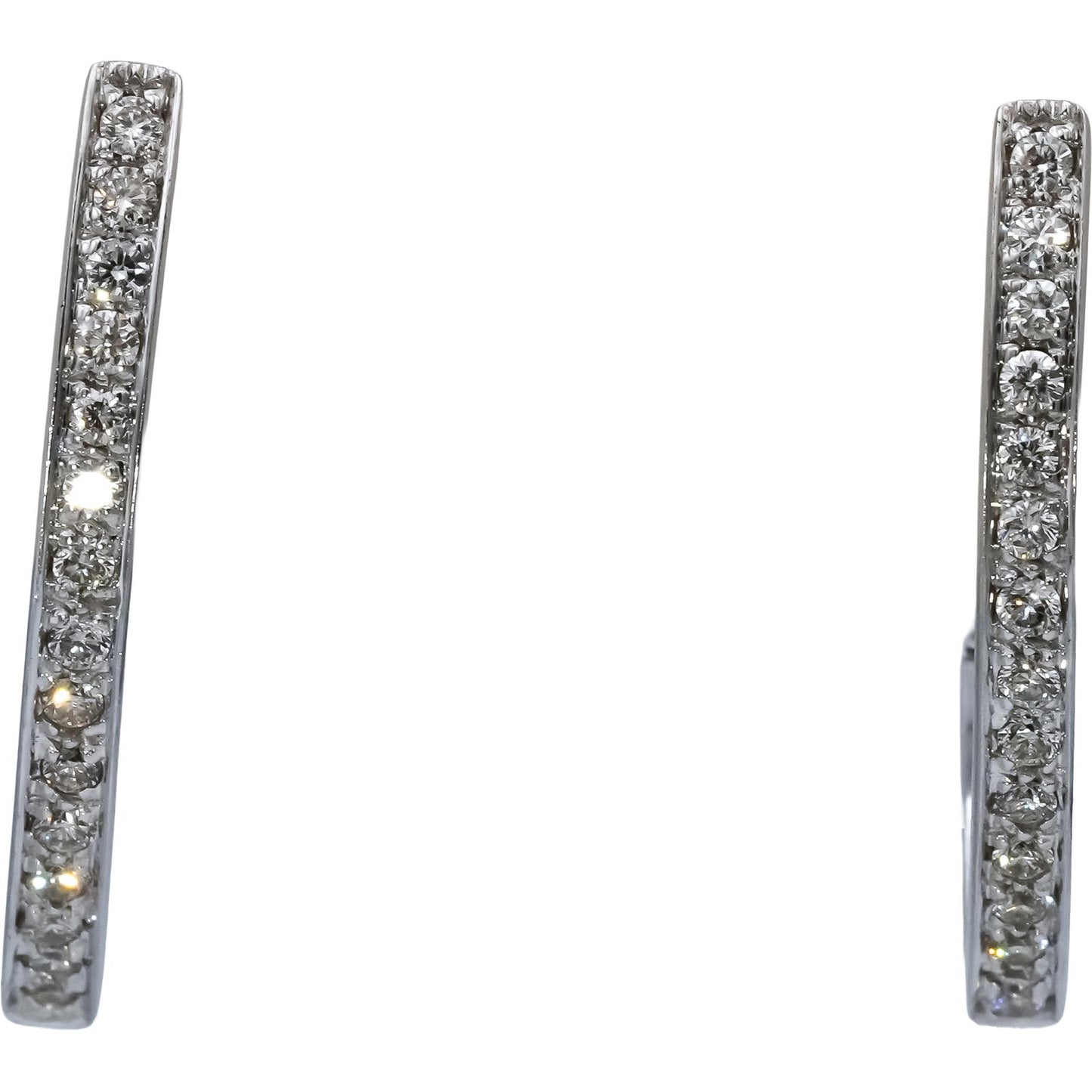 14k White Gold VS Round Diamond Abstract Hoop Earrings 0.70CT