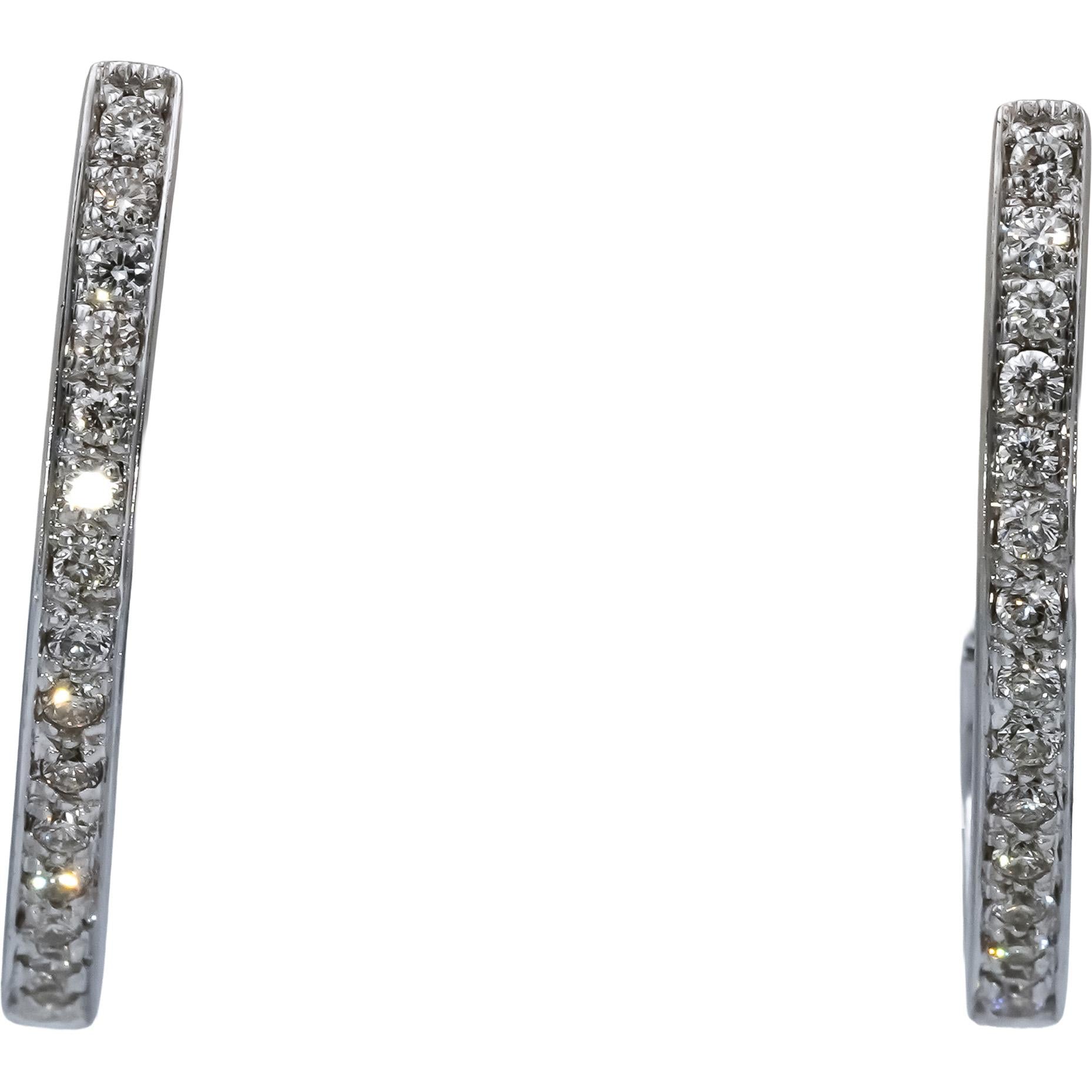 14k White Gold VS Round Diamond Abstract Hoop Earrings 0.70CT