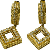 14k Yellow Gold Round Diamond Drop Dangle Earrings 0.25CT