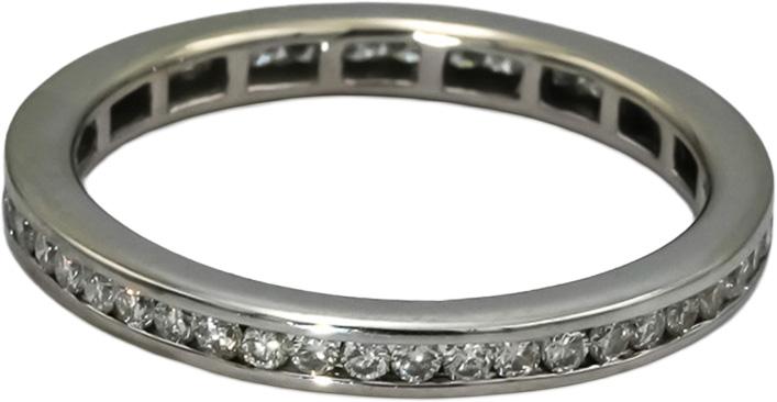 14k White Gold VS Round Channel Set Diamond Eternity Band Ring 0.50CT Size 6.5