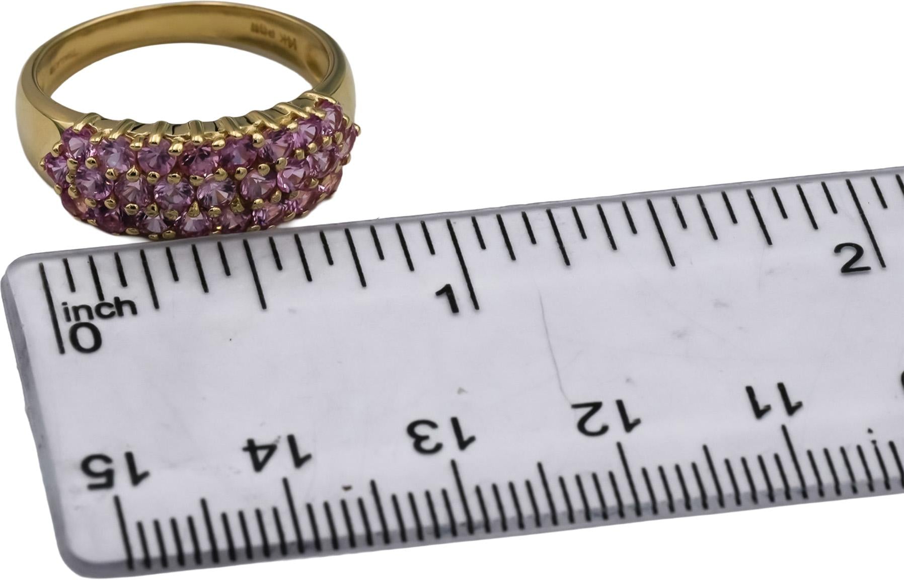 14k Yellow Gold Pink Topaz Pave Band Ring 1.50CT Size 8