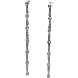 14k White Gold VS Round Diamond Drop Dangle Earrings 3.0CT