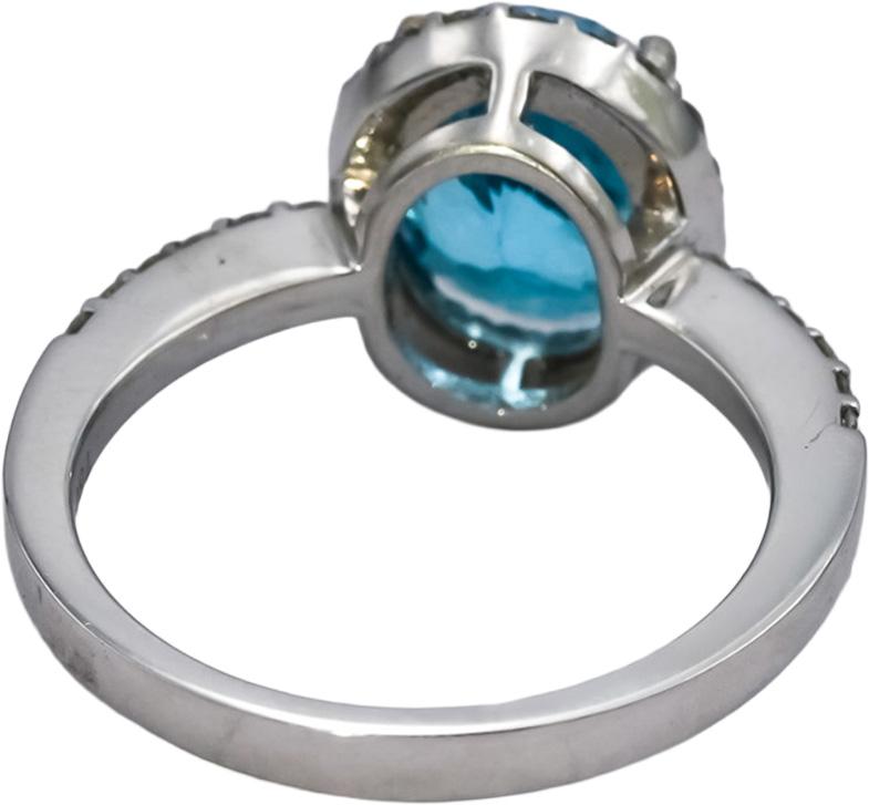 18k White Gold Diamond and Topaz Cocktail Ring 3.38CT Size 6.75