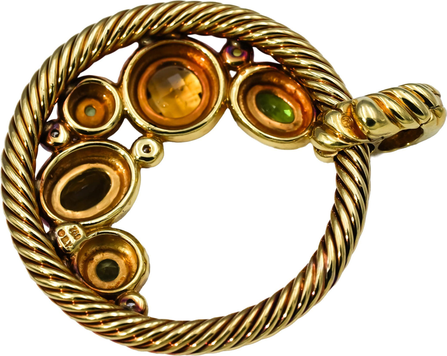 DAVID YURMAN 18k Yellow Gold Diamond & Gemstone Mosaic Collection Pendant 0.12CT