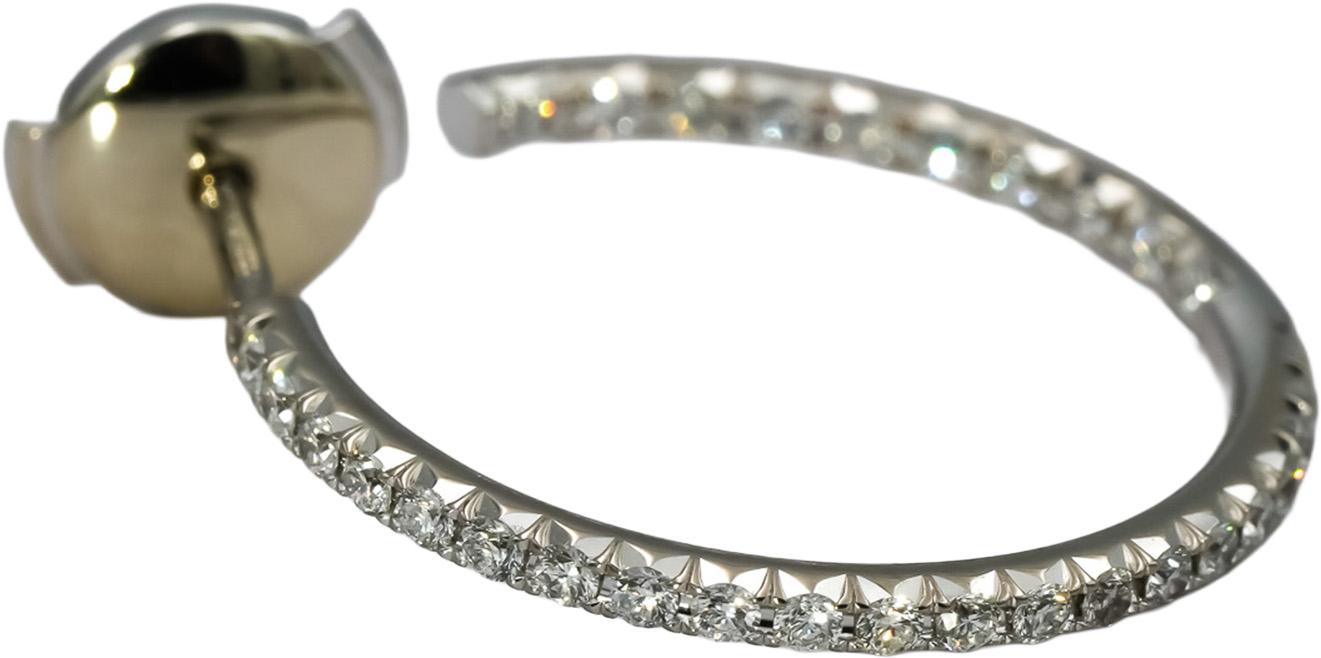TIFFANY & CO. 18k White Gold VS Diamond Metro Hoop Earrings 0.50CT 7400 Retail