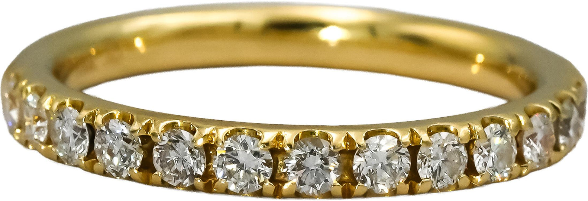 18k Yellow Gold VS Round Diamond Half Eternity Band Ring 0.50CT Size 6.5