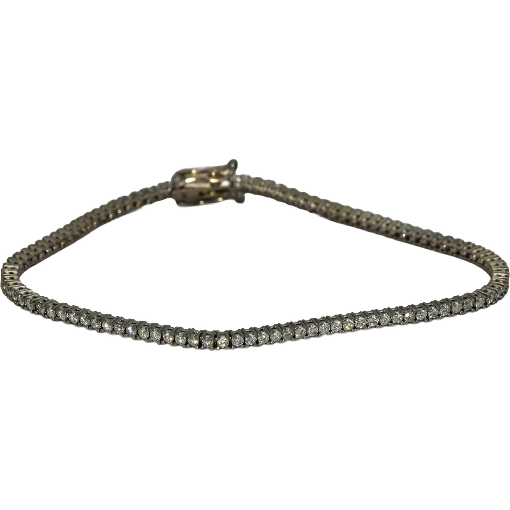 14k White Gold VS Round Diamond Tennis Bracelet 1.70CT 100 Pieces