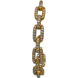 DAVID YURMAN 18k Yellow Gold Diamond Stax Chain Link 36mm Hoop Earrings 1.05CT