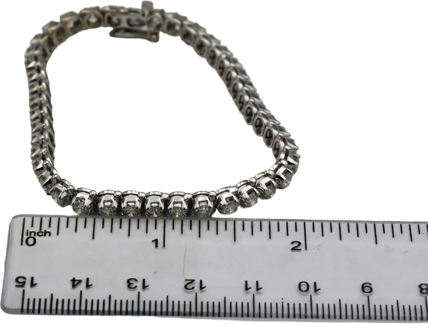 14k White Gold Round Diamond Tennis Bracelet 5.0CT