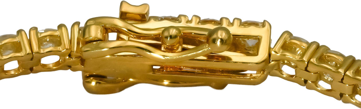 14k Yellow Gold VS1-VS2/D-F Lab-Grown Diamond Tennis Bracelet 3.48CT