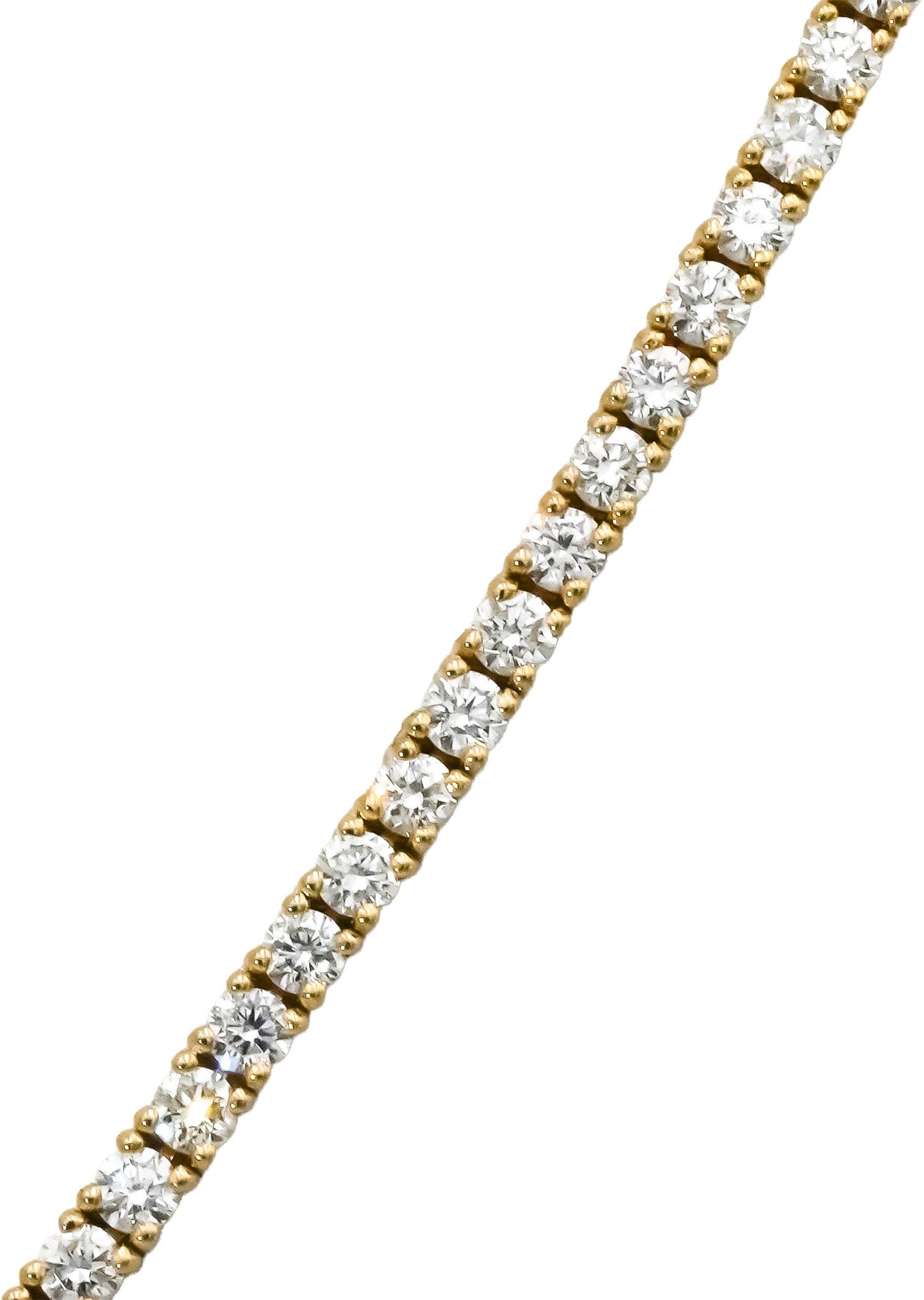 14k Yellow Gold VS Round Cut Diamond Tennis Necklace 5.43CT