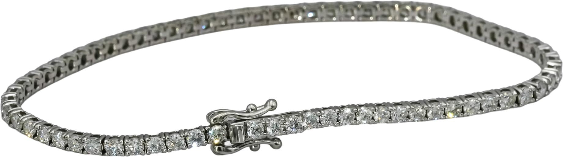 14k White Gold VS Round Diamond Tennis Bracelet 3.23CT