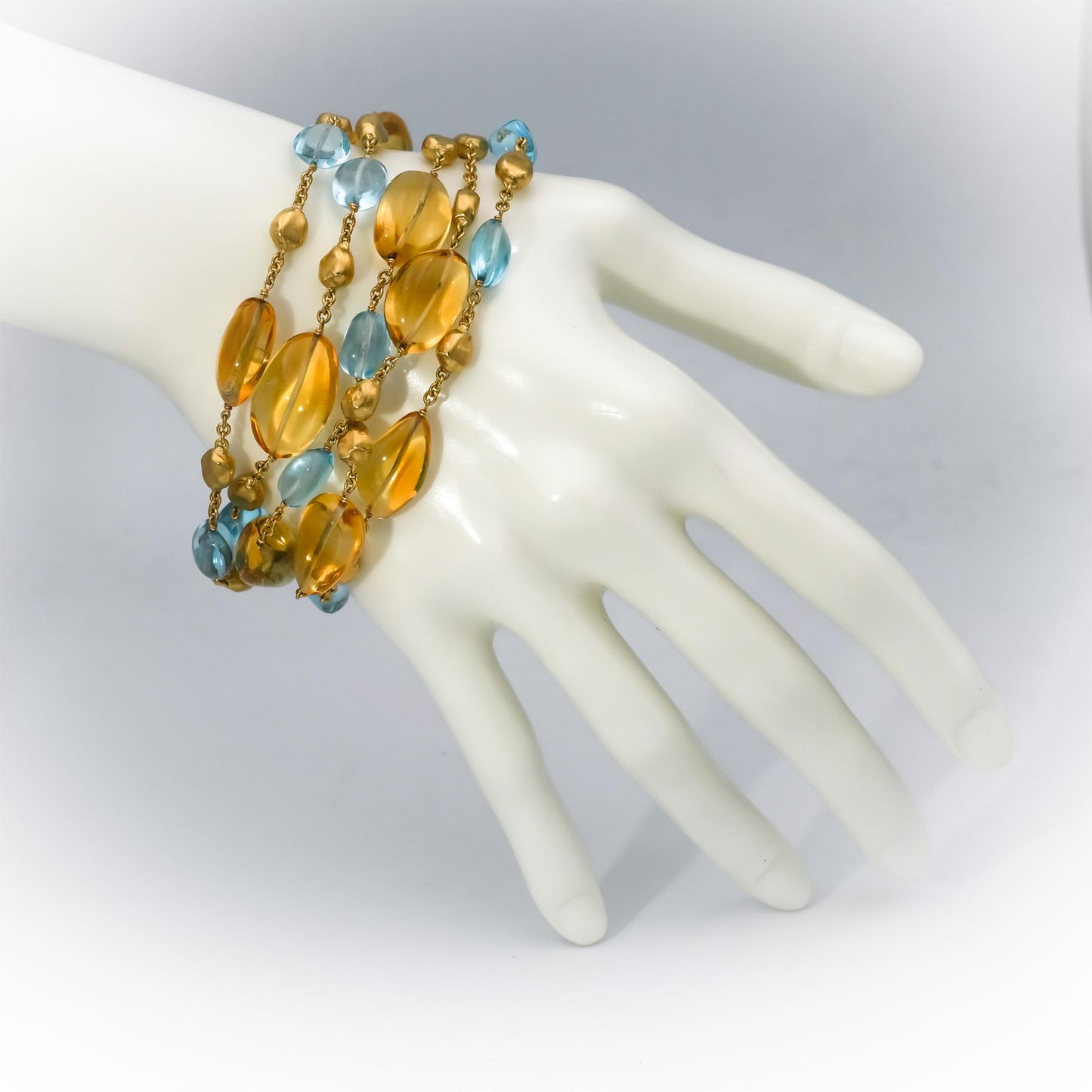 MARCO BICEGO 18k Yellow Gold Confetti Collection Gemstone Five Strand Bracelet