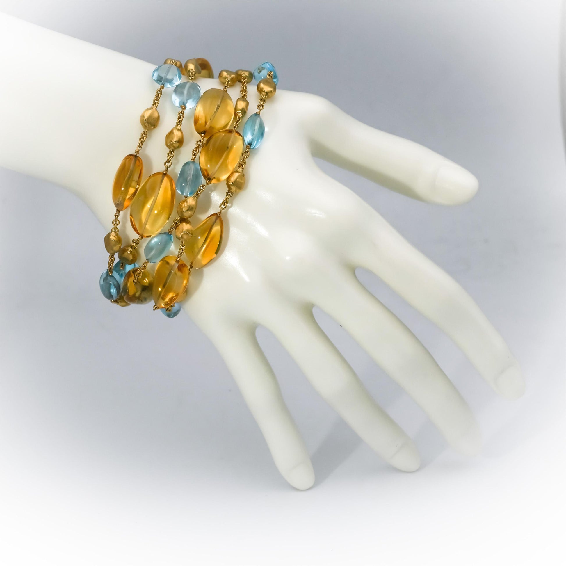 MARCO BICEGO 18k Yellow Gold Confetti Collection Gemstone Five Strand Bracelet