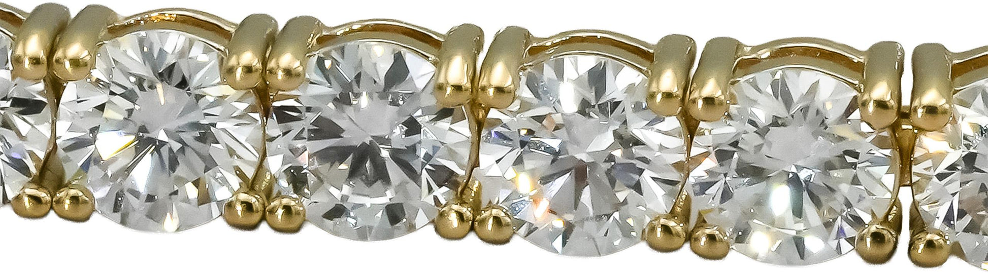 14k Yellow Gold VS Round Lab-Grown Diamond Tennis Bracelet 11.95CT